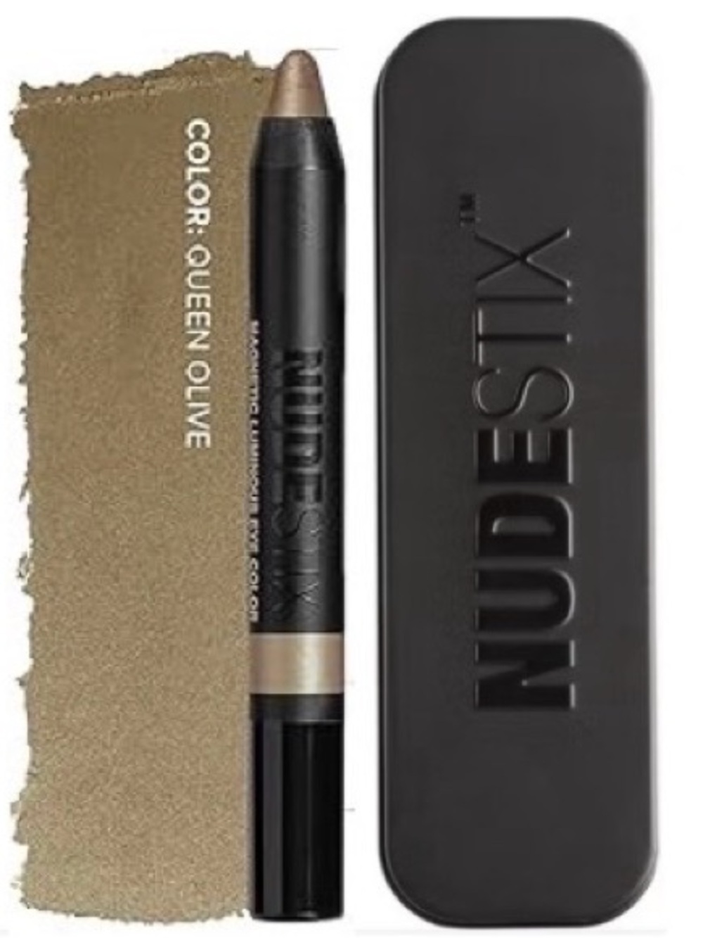 NIB NUDESTIX Set: Magnetic Luminous Eye Color 🫒 QUEEN OLIVE + Tin + Sharpener